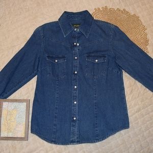 Eddie Bauer Denim Button Up Shirt